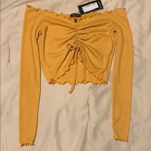 Never Worn Nasty Gal Off the Shoulder Crop Top